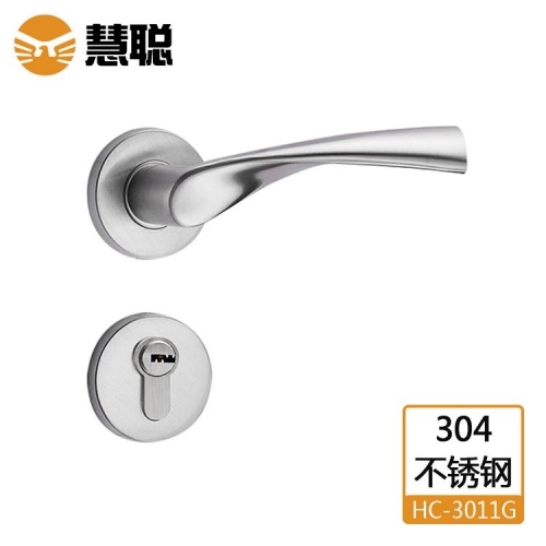 慧聪304不锈钢分体锁3011执手锁室内门办公门锁