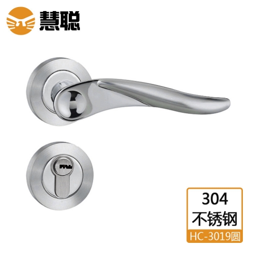 慧聪304不锈钢分体锁3019执手锁室内门办公门锁
