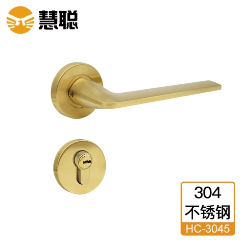慧聪304不锈钢分体锁3045执手锁室内门办公门锁