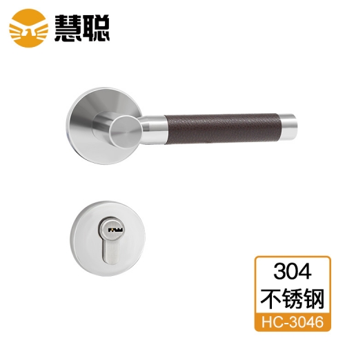 慧聪304不锈钢分体锁3046执手锁室内门办公门锁