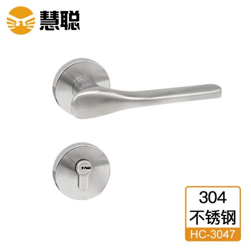慧聪304不锈钢分体锁3047执手锁室内门办公门锁